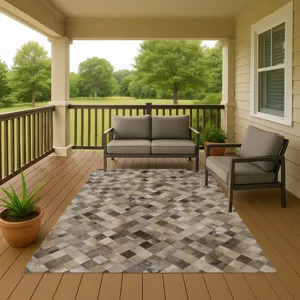 Luxury Washable Indoor/Outdoor Bozeman Gray 9\' x 12\' Rug