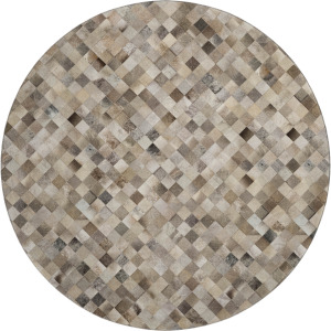 Luxury Washable Indoor/Outdoor Bozeman Gray 8' x 8' Round Rug