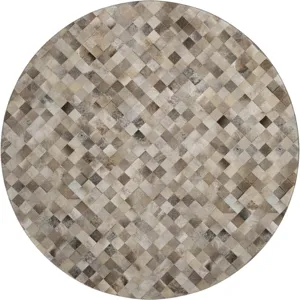 Luxury Washable Indoor/Outdoor Bozeman Gray 8\' x 8\' Round Rug