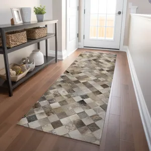 Luxury Washable Indoor/Outdoor Bozeman Gray 2\'3\" x 7\'6\" Runner Rug
