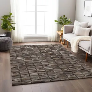 Luxury Washable Indoor/Outdoor Bozeman Gray 3\' x 5\' Rug