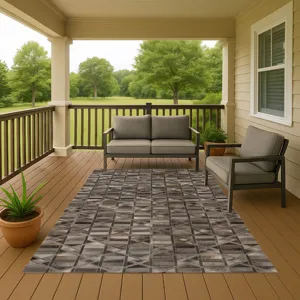Luxury Washable Indoor/Outdoor Bozeman Gray 3\' x 5\' Rug