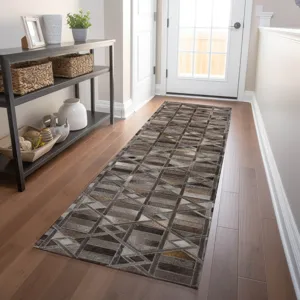 Luxury Washable Indoor/Outdoor Bozeman Gray 2\'3\" x 7\'6\" Runner Rug