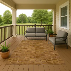 Luxury Washable Indoor/Outdoor Bozeman Rust 9\' x 12\' Rug