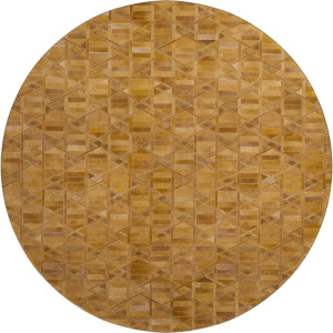 Luxury Washable Indoor/Outdoor Bozeman Rust 8' x 8' Round Rug