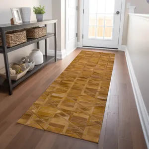 Luxury Washable Indoor/Outdoor Bozeman Rust 2\'3\" x 7\'6\" Runner Rug