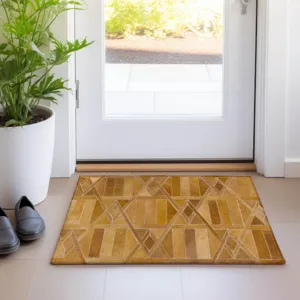 Luxury Washable Indoor/Outdoor Bozeman Rust 1\'8\" x 2\'6\" Rug