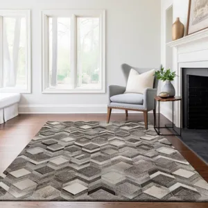 Luxury Washable Indoor/Outdoor Bozeman Gray 2\'6\" x 3\'10\" Rug
