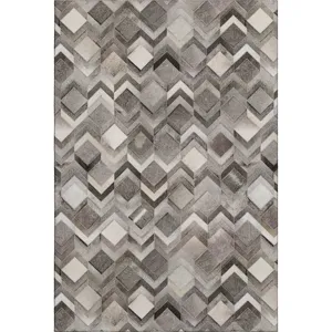 Luxury Washable Indoor/Outdoor Bozeman Gray 2\'6\" x 3\'10\" Rug