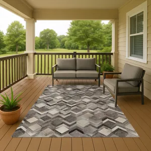 Luxury Washable Indoor/Outdoor Bozeman Gray 2\'6\" x 3\'10\" Rug
