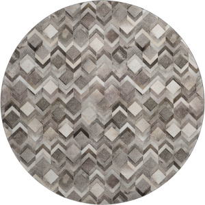 Luxury Washable Indoor/Outdoor Bozeman Gray 8' x 8' Round Rug