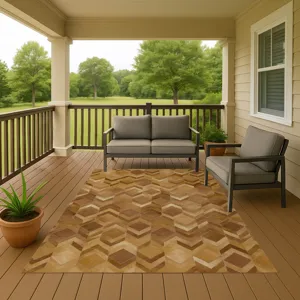Luxury Washable Indoor/Outdoor Bozeman Rust 9\' x 12\' Rug