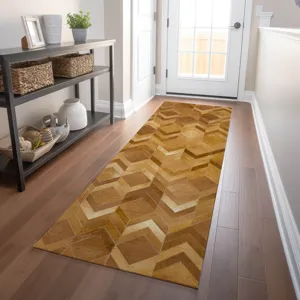 Luxury Washable Indoor/Outdoor Bozeman Rust 2\'3\" x 7\'6\" Runner Rug