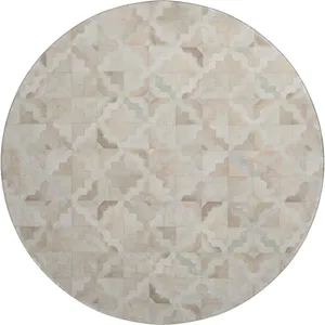 Luxury Washable Indoor/Outdoor Bozeman Linen 8\' x 8\' Round Rug