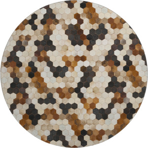 Luxury Washable Indoor/Outdoor Bozeman Dune 8' x 8' Round Rug