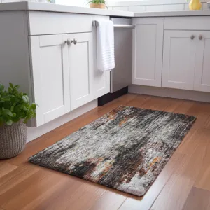 Luxury Washable Boca Gray 1\'8\" x 2\'6\" Rug