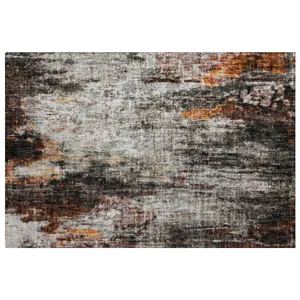 Luxury Washable Boca Gray 1\'8\" x 2\'6\" Rug