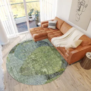 Luxury Washable Boca Aloe 8\' x 8\' Round Rug