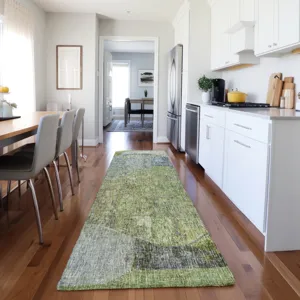 Luxury Washable Boca Aloe 2\'3\" x 7\'6\" Runner Rug
