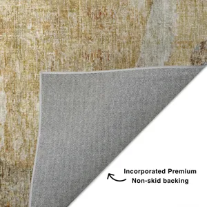 Luxury Washable Boca Taupe 1\'8\" x 2\'6\" Rug