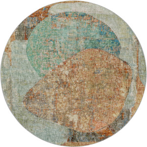 Luxury Washable Boca Teal 8' x 8' Round Rug