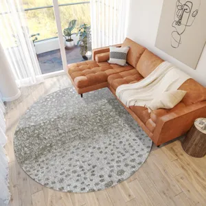 Luxury Washable Boca Taupe 8\' x 8\' Round Rug