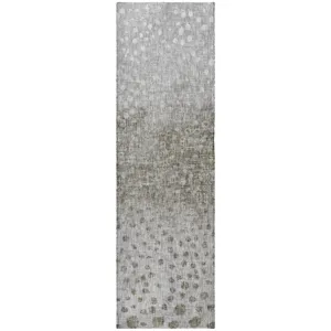 Luxury Washable Boca Taupe 2\'3\" x 7\'6\" Runner Rug