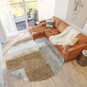 Luxury Washable Boca Brown 8\' x 8\' Round Rug