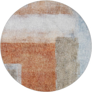 Luxury Washable Boca Salmon 8' x 8' Round Rug