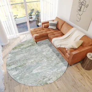 Luxury Washable Boca Seafoam 8\' x 8\' Round Rug