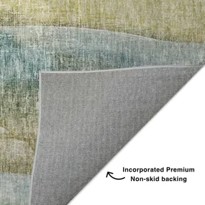 Luxury Washable Boca Khaki 1\'8\" x 2\'6\" Rug
