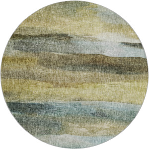 Luxury Washable Boca Khaki 8' x 8' Round Rug