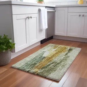 Luxury Washable Boca Aloe 1\'8\" x 2\'6\" Rug