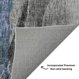 Luxury Washable Boca Pewter 3\' x 5\' Rug