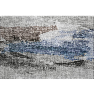 Luxury Washable Boca Pewter Rug