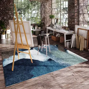 Luxury Washable Boca Denim 2\'6\" x 3\'10\" Rug
