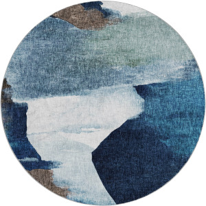 Luxury Washable Boca Denim 8' x 8' Round Rug