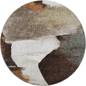 Luxury Washable Boca Taupe 8' x 8' Round Rug
