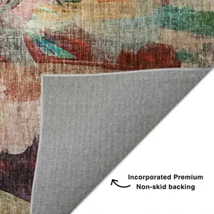 Luxury Washable Boca Paprika 2\'3\" x 7\'6\" Runner Rug