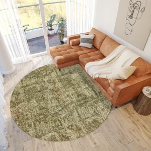 Luxury Washable Boca Taupe 8\' x 8\' Round Rug