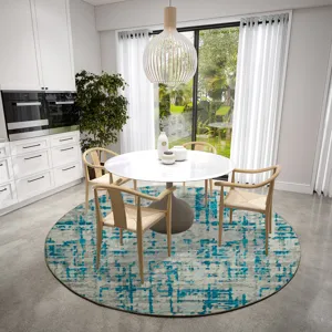 Brisbane Teal 8\' x 8\' Round Rug
