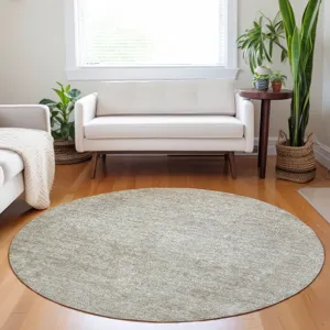 Luxury Washable Indoor/Outdoor Burano Linen 8\' x 8\' Round Rug