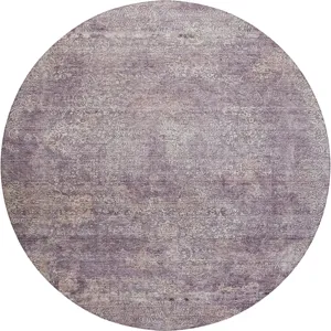 Luxury Washable Indoor/Outdoor Burano Plum 8\' x 8\' Round Rug