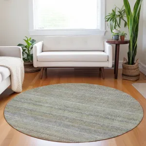 Luxury Washable Indoor/Outdoor Burano Seafoam 8\' x 8\' Round Rug