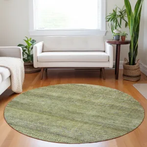 Luxury Washable Indoor/Outdoor Burano Aloe 8\' x 8\' Round Rug