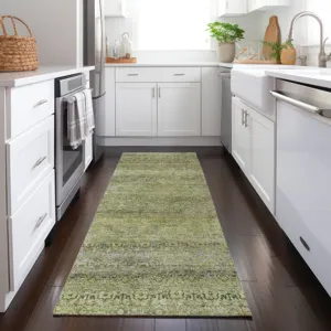 Luxury Washable Indoor/Outdoor Burano Aloe 2\'3\" x 7\'6\" Runner Rug