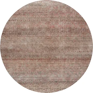 Luxury Washable Indoor/Outdoor Burano Coral 8\' x 8\' Round Rug