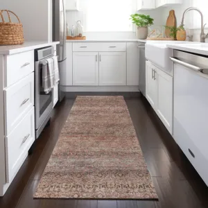Luxury Washable Indoor/Outdoor Burano Coral 2\'3\" x 7\'6\" Runner Rug