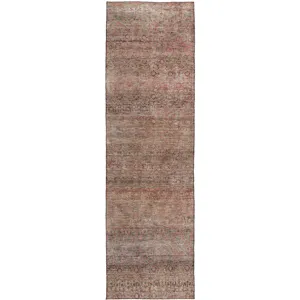 Luxury Washable Indoor/Outdoor Burano Coral 2\'3\" x 7\'6\" Runner Rug