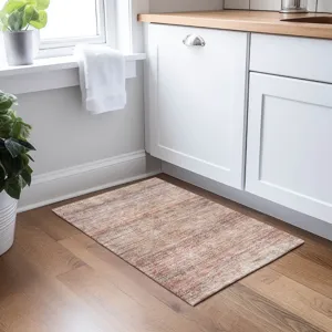 Luxury Washable Indoor/Outdoor Burano Coral 1\'8\" x 2\'6\" Rug